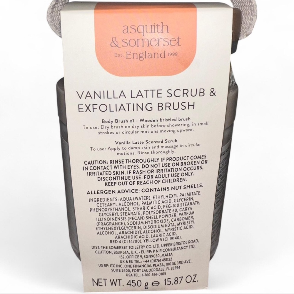 Asquith & Somerset “I Scrub You a Latte” Vanilla Latte Scrub & Exfoliating Brush - Picture 3 of 5